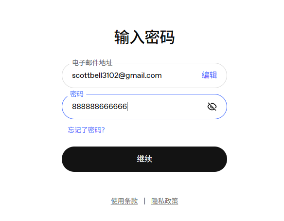 ChatGPT 输入密码页面